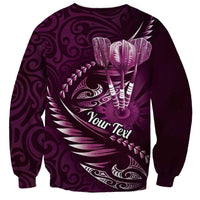 Personalised All Pink New Zealand Darts Sweatshirt Aoteroa Fern Maori Galaxy Style LT14 - Polynesian Pride
