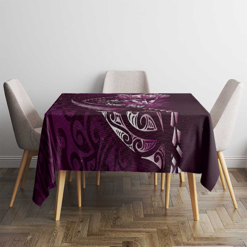 Personalised All Pink New Zealand Darts Tablecloth Aoteroa Fern Maori Galaxy Style LT14 - Polynesian Pride