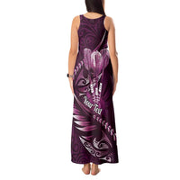 Personalised All Pink New Zealand Darts Tank Maxi Dress Aoteroa Fern Maori Galaxy Style LT14 - Polynesian Pride