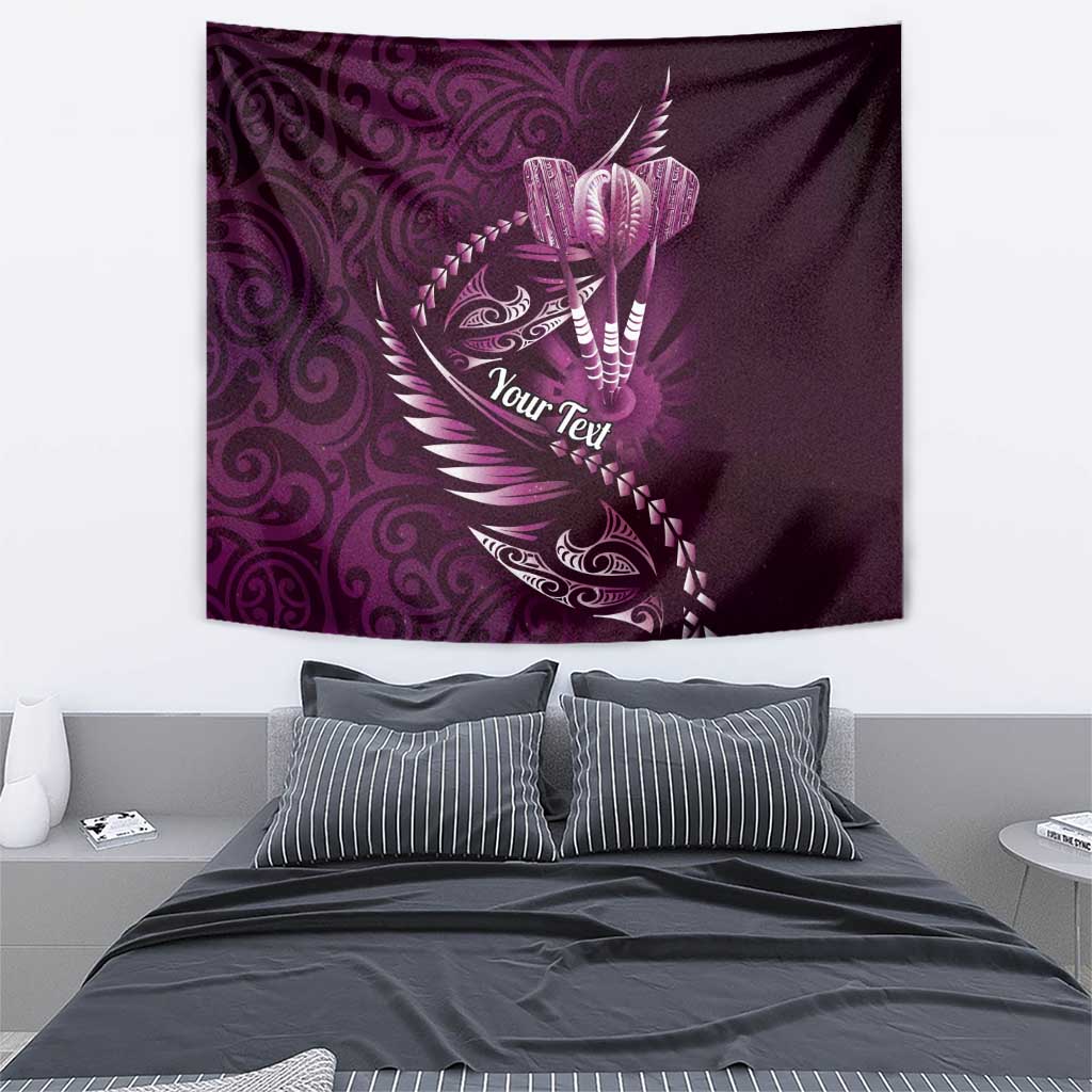 Personalised All Pink New Zealand Darts Tapestry Aoteroa Fern Maori Galaxy Style LT14 - Polynesian Pride