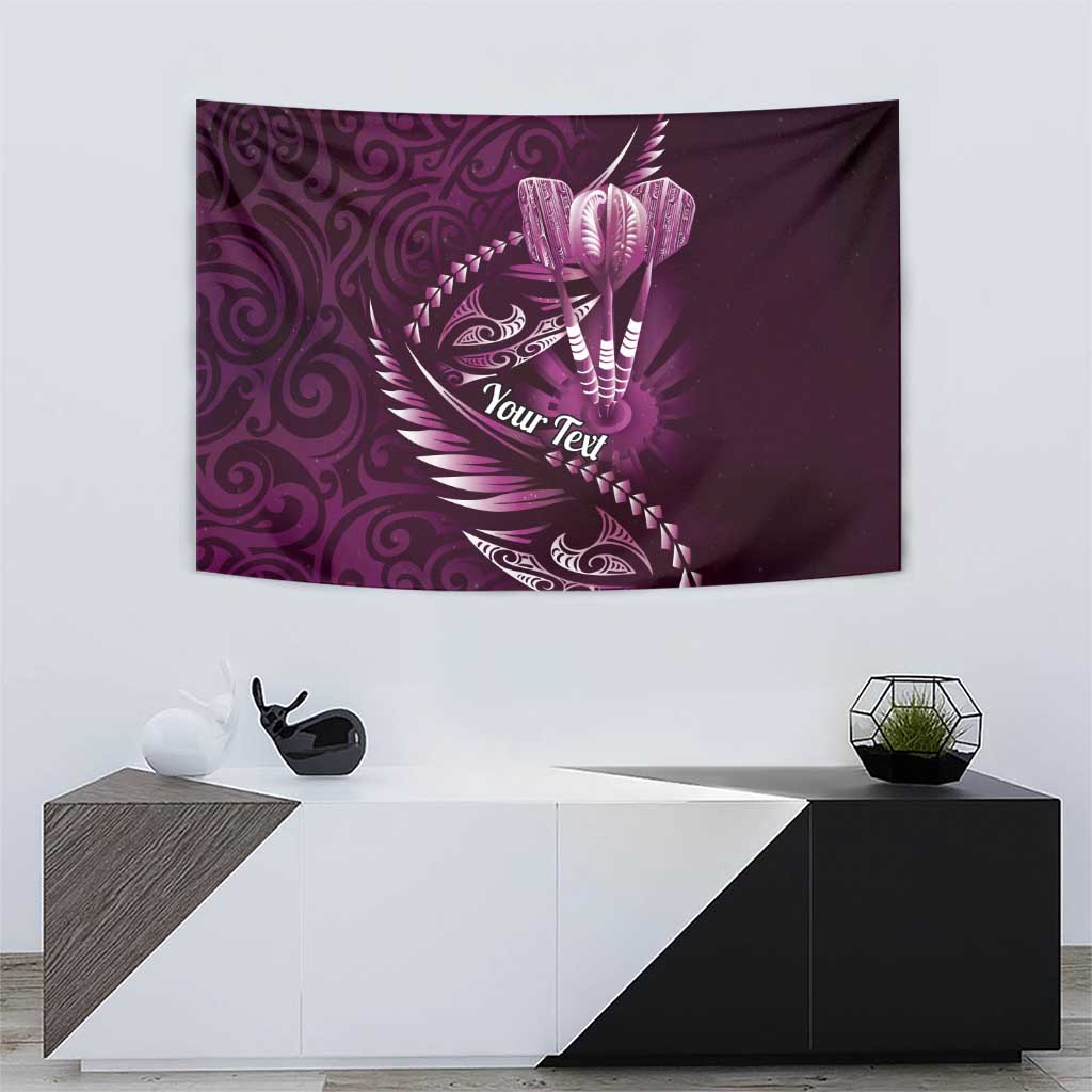 Personalised All Pink New Zealand Darts Tapestry Aoteroa Fern Maori Galaxy Style LT14 - Polynesian Pride