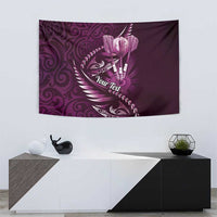 Personalised All Pink New Zealand Darts Tapestry Aoteroa Fern Maori Galaxy Style LT14 - Polynesian Pride