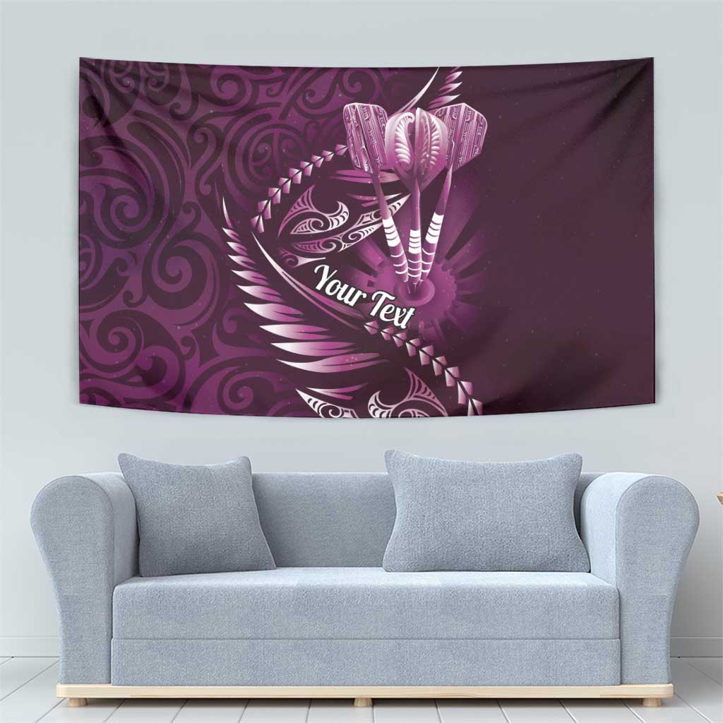 Personalised All Pink New Zealand Darts Tapestry Aoteroa Fern Maori Galaxy Style LT14 - Polynesian Pride