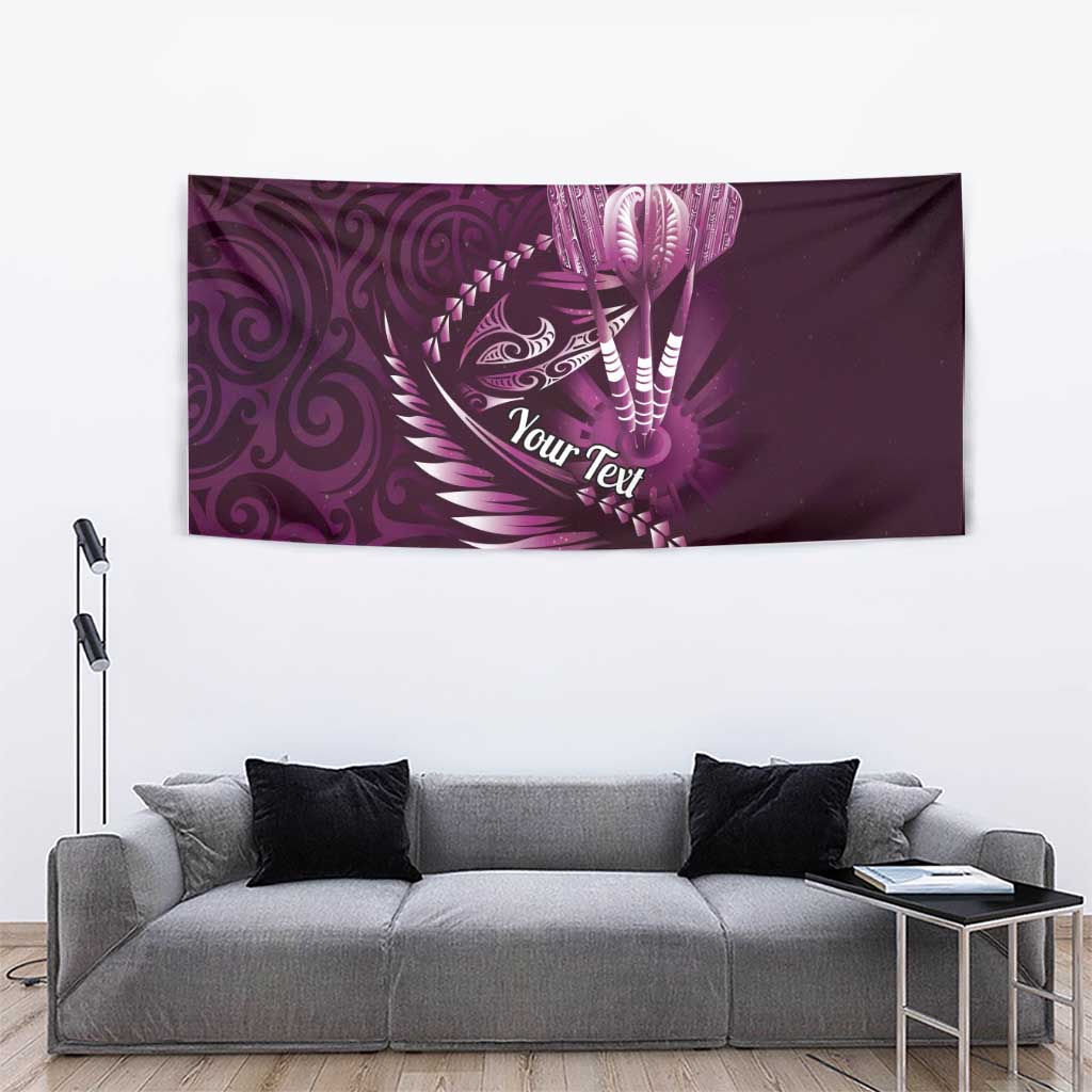 Personalised All Pink New Zealand Darts Tapestry Aoteroa Fern Maori Galaxy Style LT14 - Polynesian Pride