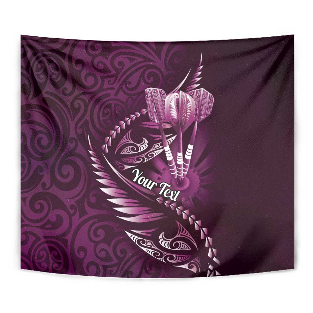 Personalised All Pink New Zealand Darts Tapestry Aoteroa Fern Maori Galaxy Style LT14 - Polynesian Pride