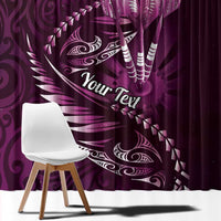 Personalised All Pink New Zealand Darts Window Curtain Aoteroa Fern Maori Galaxy Style LT14 - Polynesian Pride