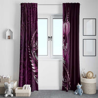 Personalised All Pink New Zealand Darts Window Curtain Aoteroa Fern Maori Galaxy Style LT14 - Polynesian Pride
