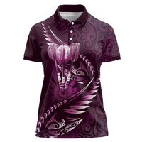 Personalised All Pink New Zealand Darts Women Polo Shirt Aoteroa Fern Maori Galaxy Style LT14 Female Pink - Polynesian Pride