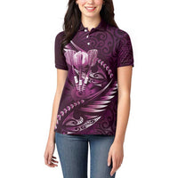 Personalised All Pink New Zealand Darts Women Polo Shirt Aoteroa Fern Maori Galaxy Style LT14 - Polynesian Pride