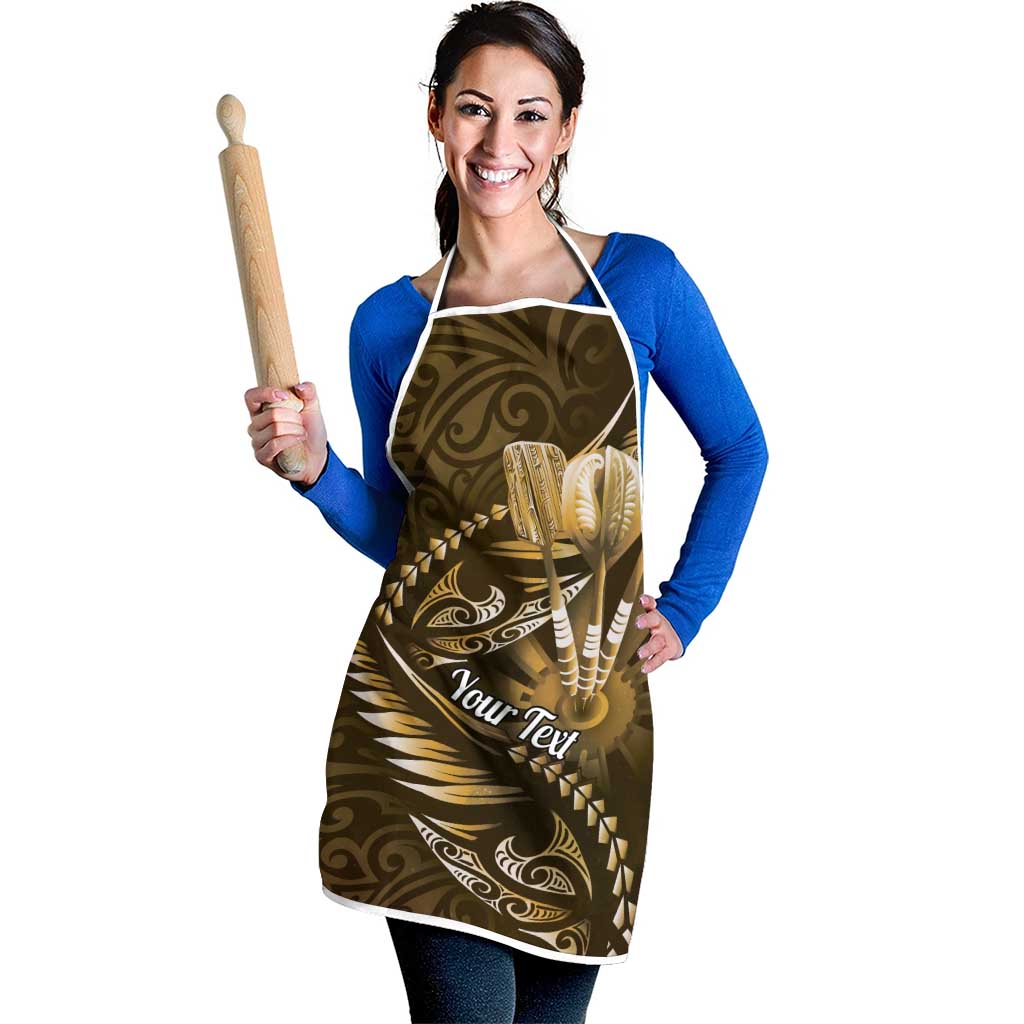 Personalised All Gold New Zealand Darts Apron Aoteroa Fern Maori Galaxy Style - Polynesian Pride