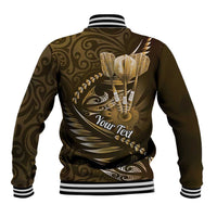 Personalised All Gold New Zealand Darts Baseball Jacket Aoteroa Fern Maori Galaxy Style LT14 - Polynesian Pride
