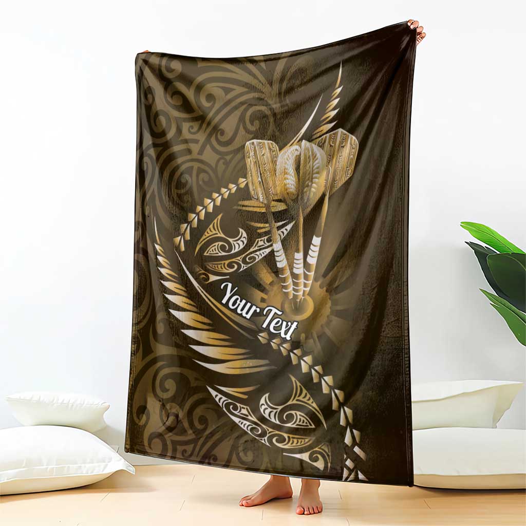 Personalised All Gold New Zealand Darts Blanket Aoteroa Fern Maori Galaxy Style LT14 - Polynesian Pride