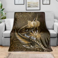 Personalised All Gold New Zealand Darts Blanket Aoteroa Fern Maori Galaxy Style LT14 - Polynesian Pride