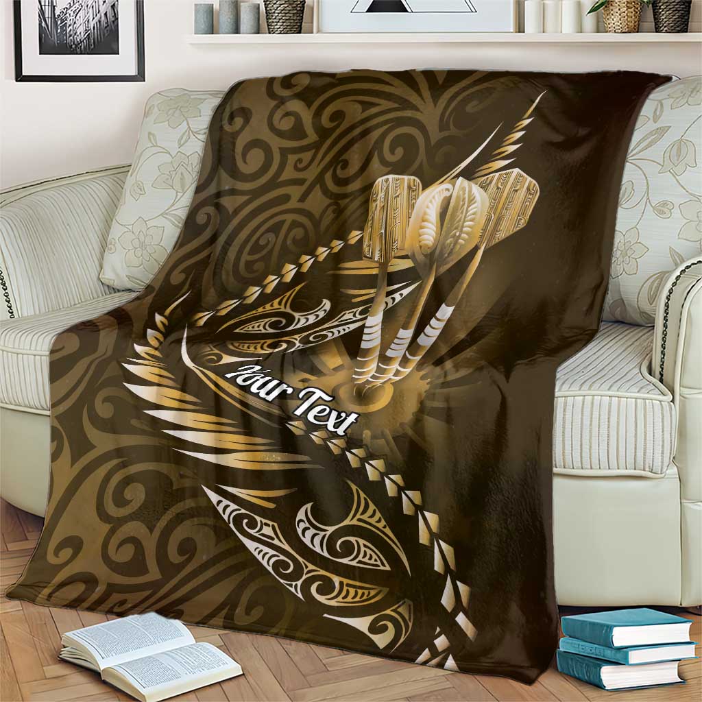 Personalised All Gold New Zealand Darts Blanket Aoteroa Fern Maori Galaxy Style LT14 - Polynesian Pride