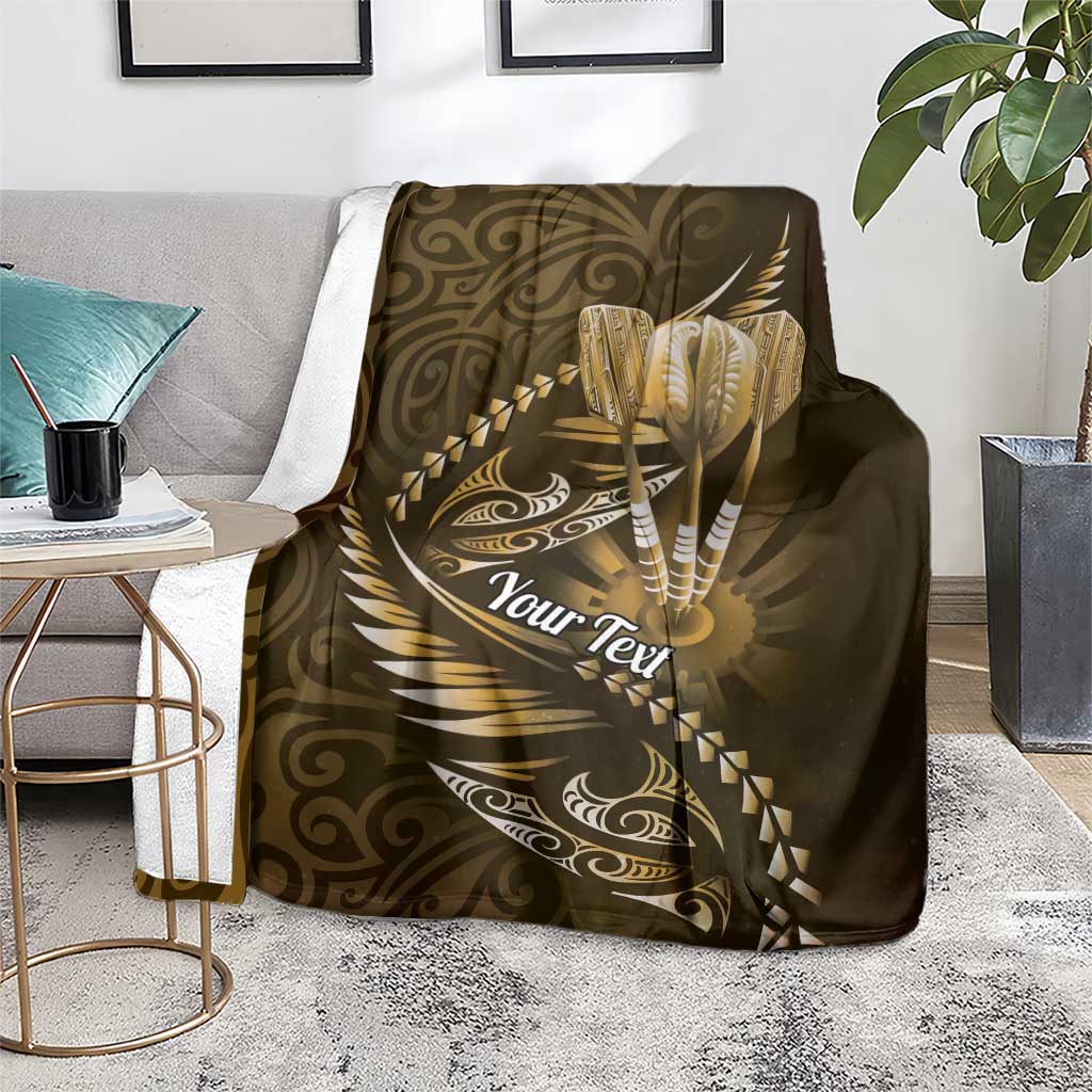 Personalised All Gold New Zealand Darts Blanket Aoteroa Fern Maori Galaxy Style LT14 - Polynesian Pride