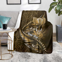 Personalised All Gold New Zealand Darts Blanket Aoteroa Fern Maori Galaxy Style LT14 - Polynesian Pride