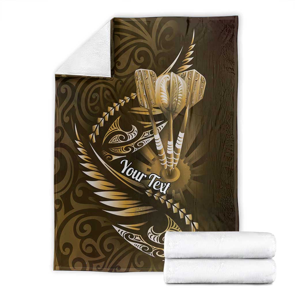 Personalised All Gold New Zealand Darts Blanket Aoteroa Fern Maori Galaxy Style LT14 - Polynesian Pride