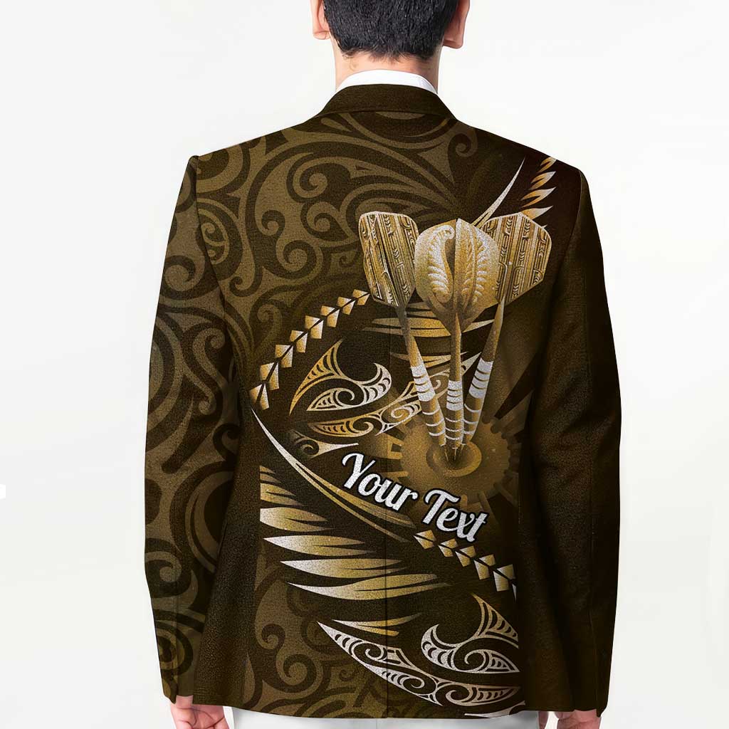 Personalised All Gold New Zealand Darts Blazer Aoteroa Fern Maori Galaxy Style - Polynesian Pride
