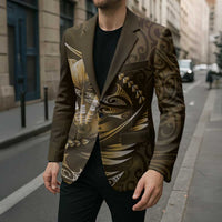 Personalised All Gold New Zealand Darts Blazer Aoteroa Fern Maori Galaxy Style - Polynesian Pride