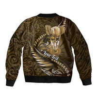 Personalised All Gold New Zealand Darts Bomber Jacket Aoteroa Fern Maori Galaxy Style LT14 - Polynesian Pride