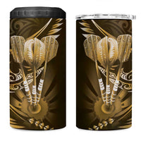 All Gold New Zealand Darts 4 in 1 Can Cooler Tumbler Aoteroa Fern Maori Galaxy Style LT14 One Size: 16 oz Gold - Polynesian Pride
