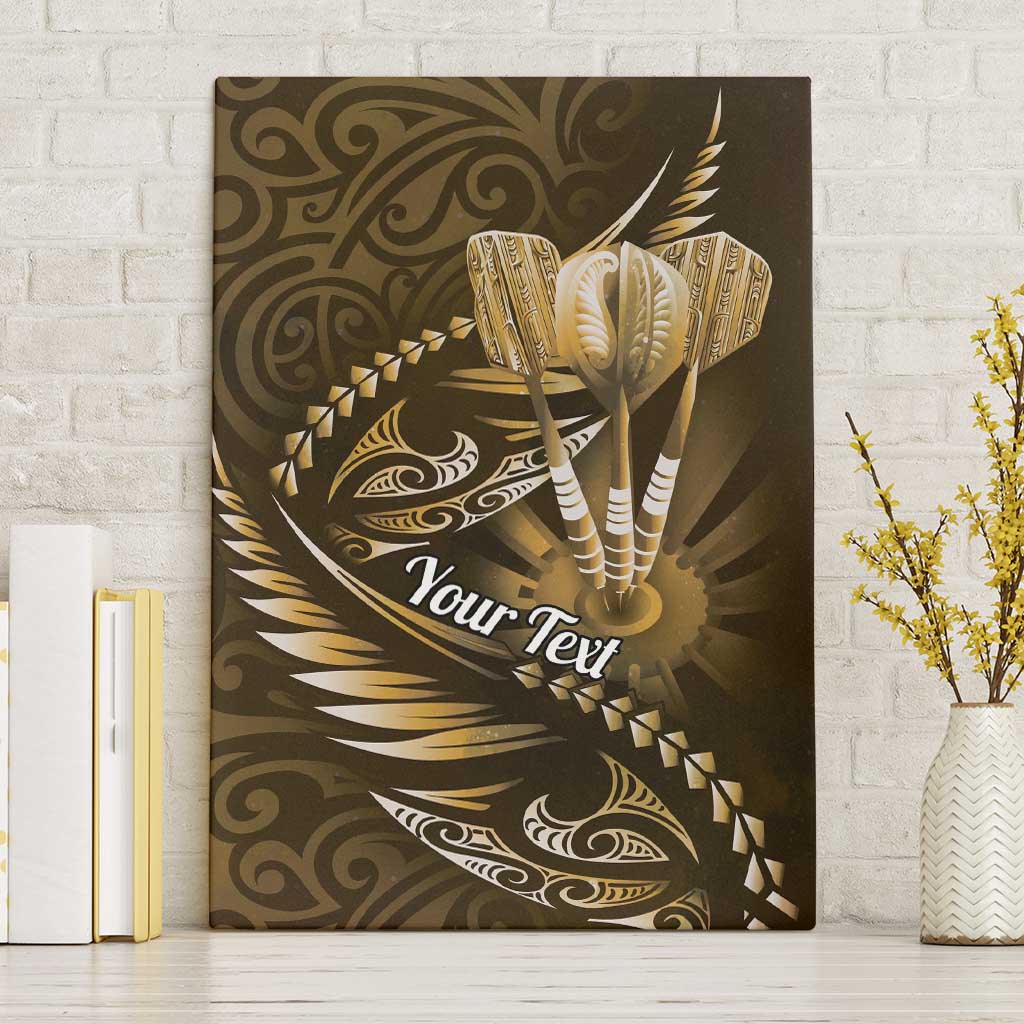 Personalised All Gold New Zealand Darts Canvas Wall Art Aoteroa Fern Maori Galaxy Style LT14 Without Frame Gold - Polynesian Pride