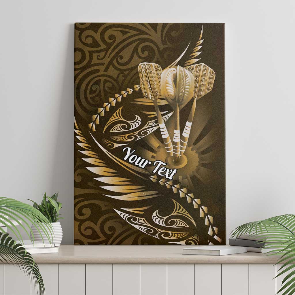 Personalised All Gold New Zealand Darts Canvas Wall Art Aoteroa Fern Maori Galaxy Style LT14 - Polynesian Pride