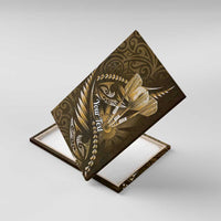 Personalised All Gold New Zealand Darts Canvas Wall Art Aoteroa Fern Maori Galaxy Style LT14 With Frame Gold - Polynesian Pride