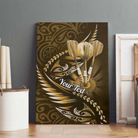 Personalised All Gold New Zealand Darts Canvas Wall Art Aoteroa Fern Maori Galaxy Style LT14 - Polynesian Pride