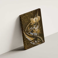 Personalised All Gold New Zealand Darts Canvas Wall Art Aoteroa Fern Maori Galaxy Style LT14 - Polynesian Pride