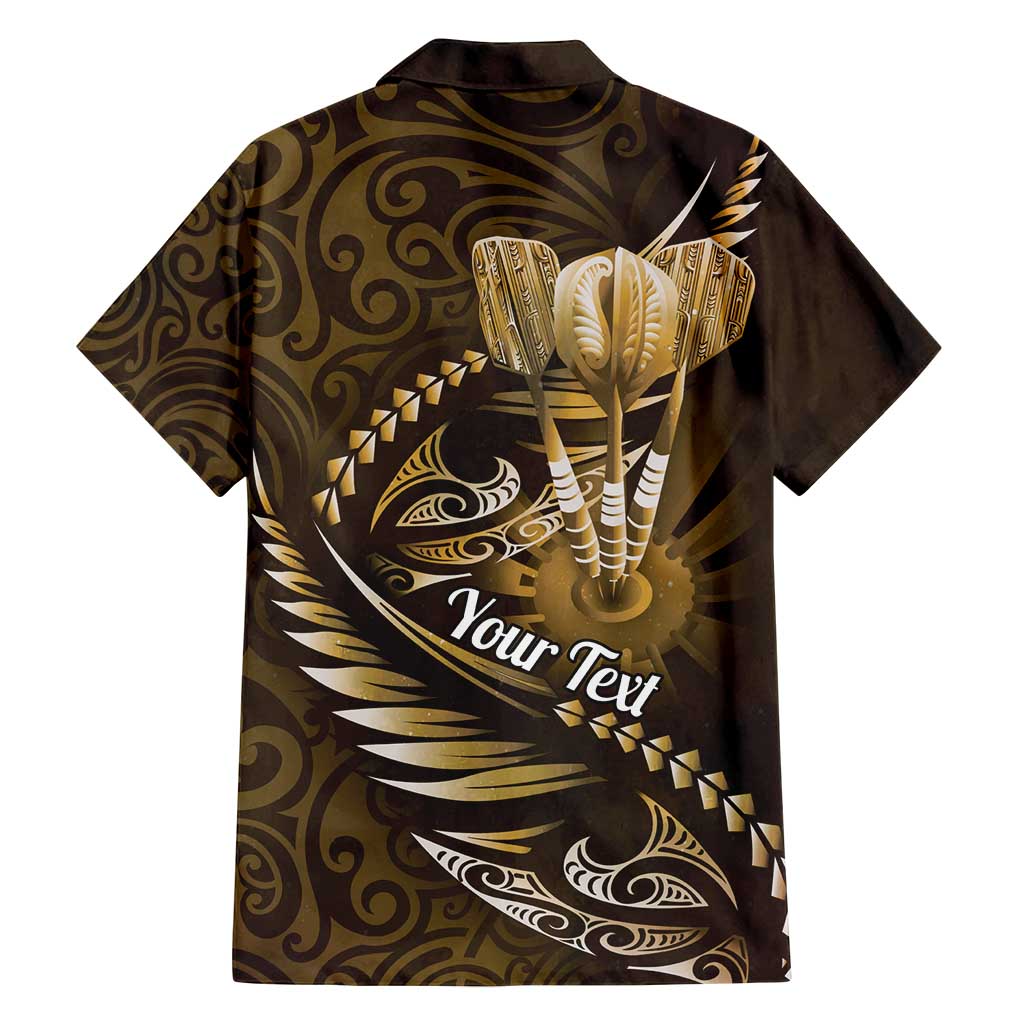 Personalised All Gold New Zealand Darts Family Matching Long Sleeve Bodycon Dress and Hawaiian Shirt Aoteroa Fern Maori Galaxy Style LT14 - Polynesian Pride