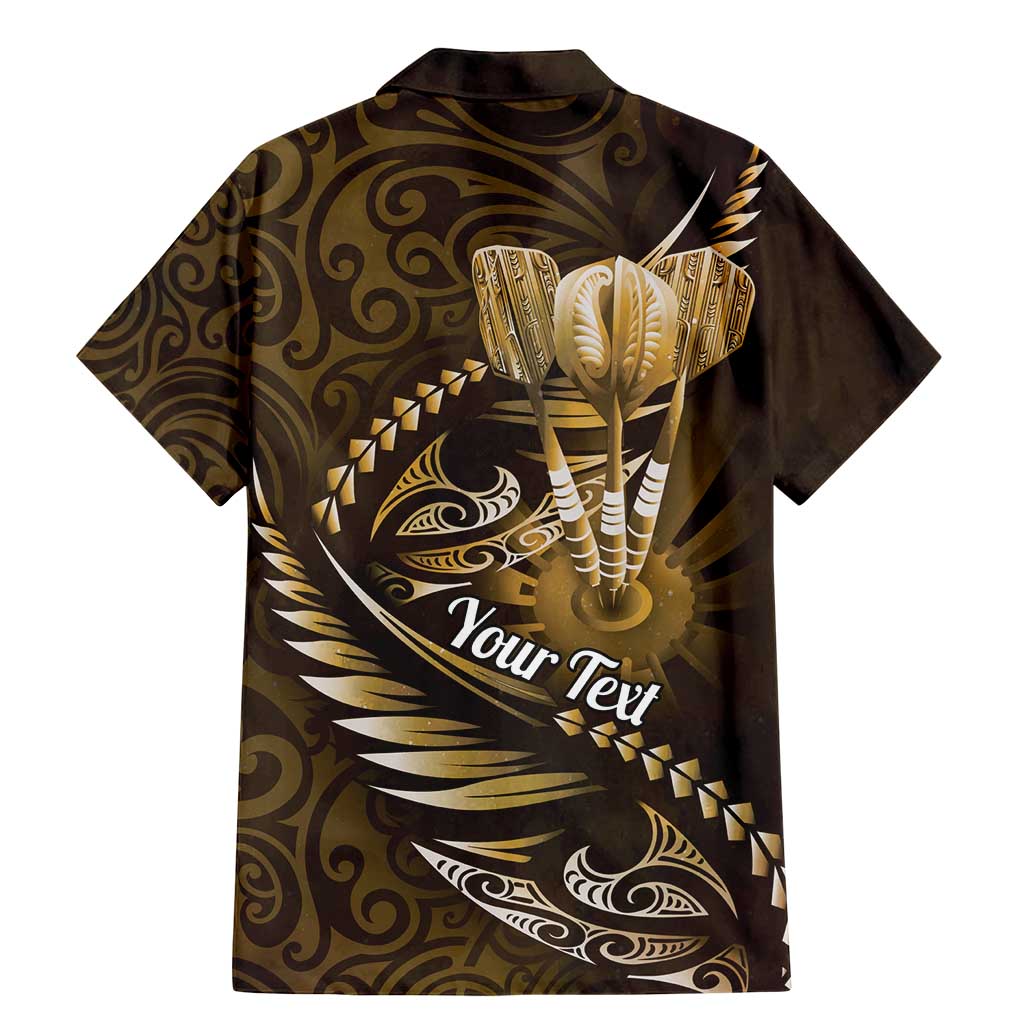 Personalised All Gold New Zealand Darts Family Matching Mermaid Dress and Hawaiian Shirt Aoteroa Fern Maori Galaxy Style LT14 - Polynesian Pride
