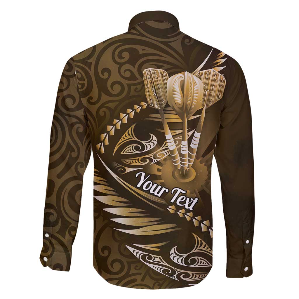 Personalised All Gold New Zealand Darts Family Matching Off Shoulder Maxi Dress and Hawaiian Shirt Aoteroa Fern Maori Galaxy Style LT14 - Polynesian Pride