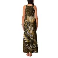 Personalised All Gold New Zealand Darts Family Matching Tank Maxi Dress and Hawaiian Shirt Aoteroa Fern Maori Galaxy Style LT14 - Polynesian Pride
