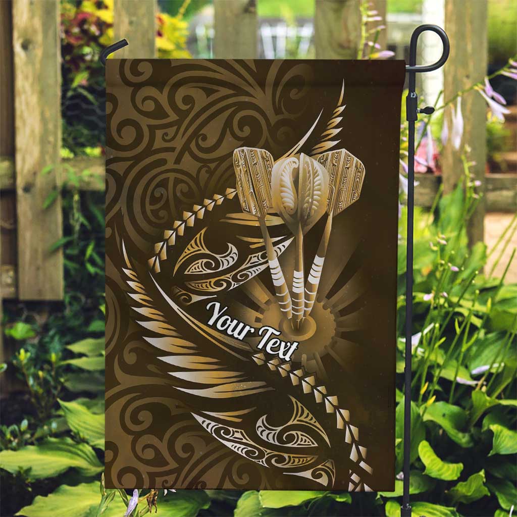 Personalised All Gold New Zealand Darts Garden Flag Aoteroa Fern Maori Galaxy Style LT14 Garden Flag Gold - Polynesian Pride