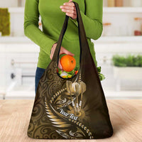 Personalised All Gold New Zealand Darts Grocery Bag Aoteroa Fern Maori Galaxy Style LT14 - Polynesian Pride