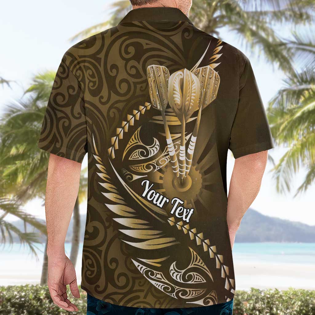 Personalised All Gold New Zealand Darts Hawaiian Shirt Aoteroa Fern Maori Galaxy Style LT14 - Polynesian Pride