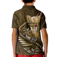 Personalised All Gold New Zealand Darts Kid Polo Shirt Aoteroa Fern Maori Galaxy Style LT14 - Polynesian Pride