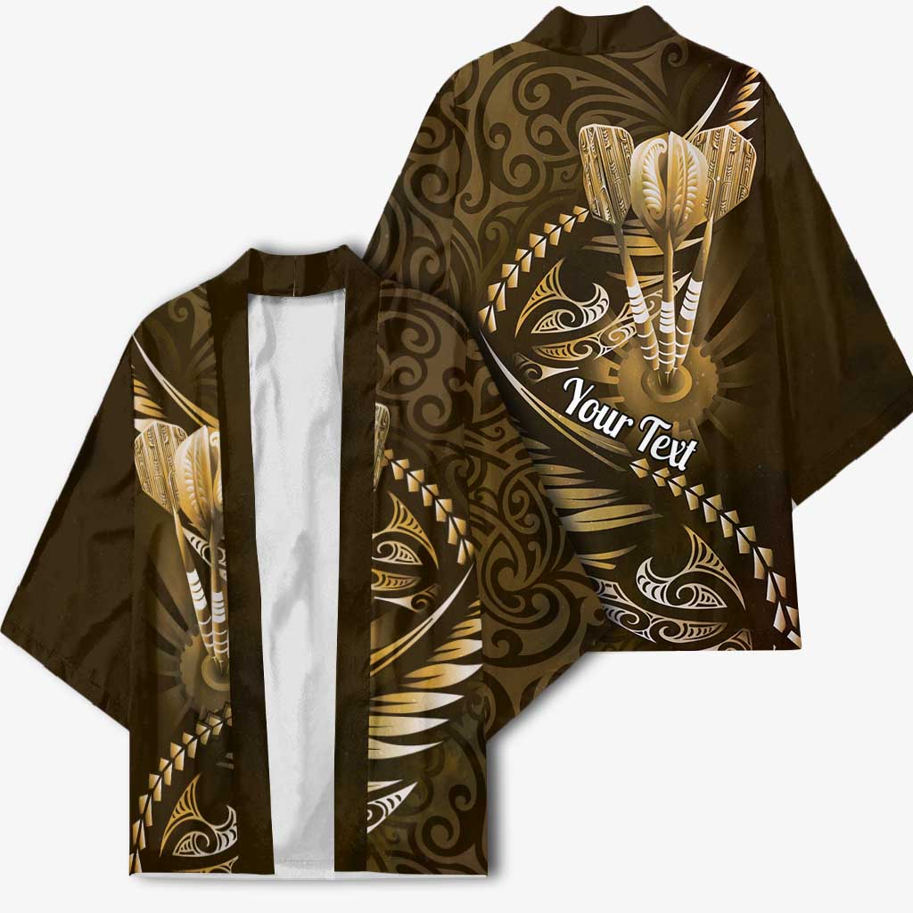 Personalised All Gold New Zealand Darts Kimono Aoteroa Fern Maori Galaxy Style - Polynesian Pride