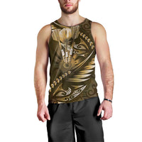 Personalised All Gold New Zealand Darts Men Tank Top Aoteroa Fern Maori Galaxy Style LT14 - Polynesian Pride
