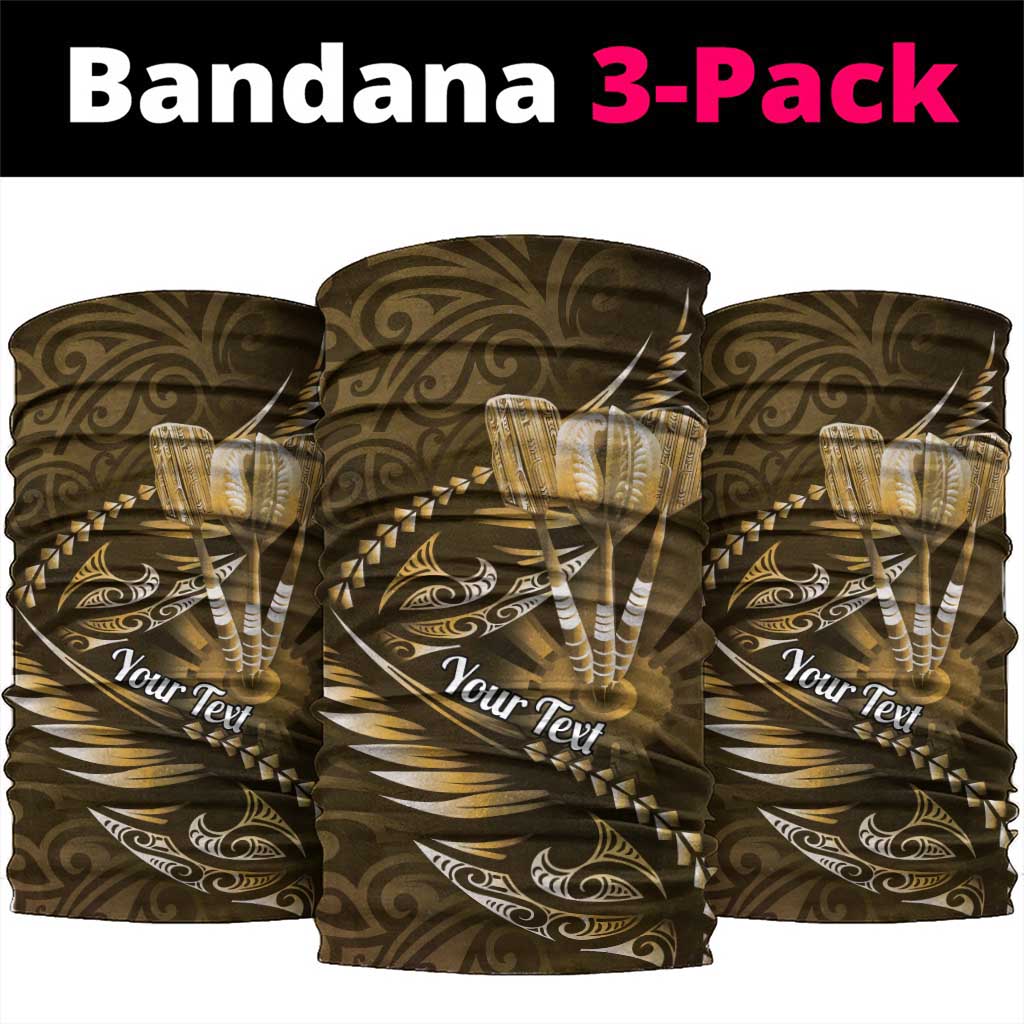 Personalised All Gold New Zealand Darts Neck Gaiter Aoteroa Fern Maori Galaxy Style - Polynesian Pride