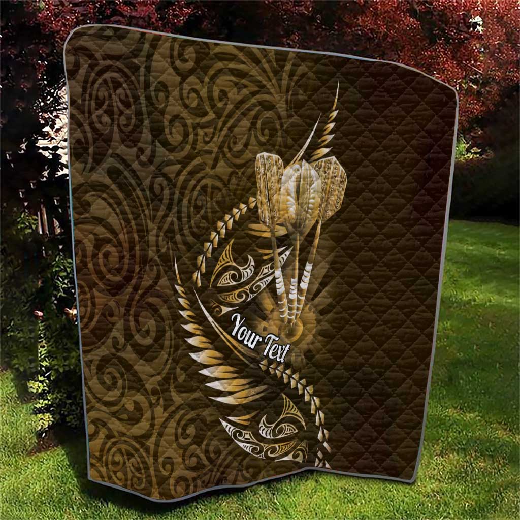 Personalised All Gold New Zealand Darts Quilt Aoteroa Fern Maori Galaxy Style LT14 - Polynesian Pride