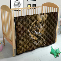 Personalised All Gold New Zealand Darts Quilt Aoteroa Fern Maori Galaxy Style LT14 - Polynesian Pride