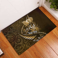 Personalised All Gold New Zealand Darts Rubber Doormat Aoteroa Fern Maori Galaxy Style LT14 - Polynesian Pride