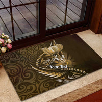 Personalised All Gold New Zealand Darts Rubber Doormat Aoteroa Fern Maori Galaxy Style LT14 - Polynesian Pride