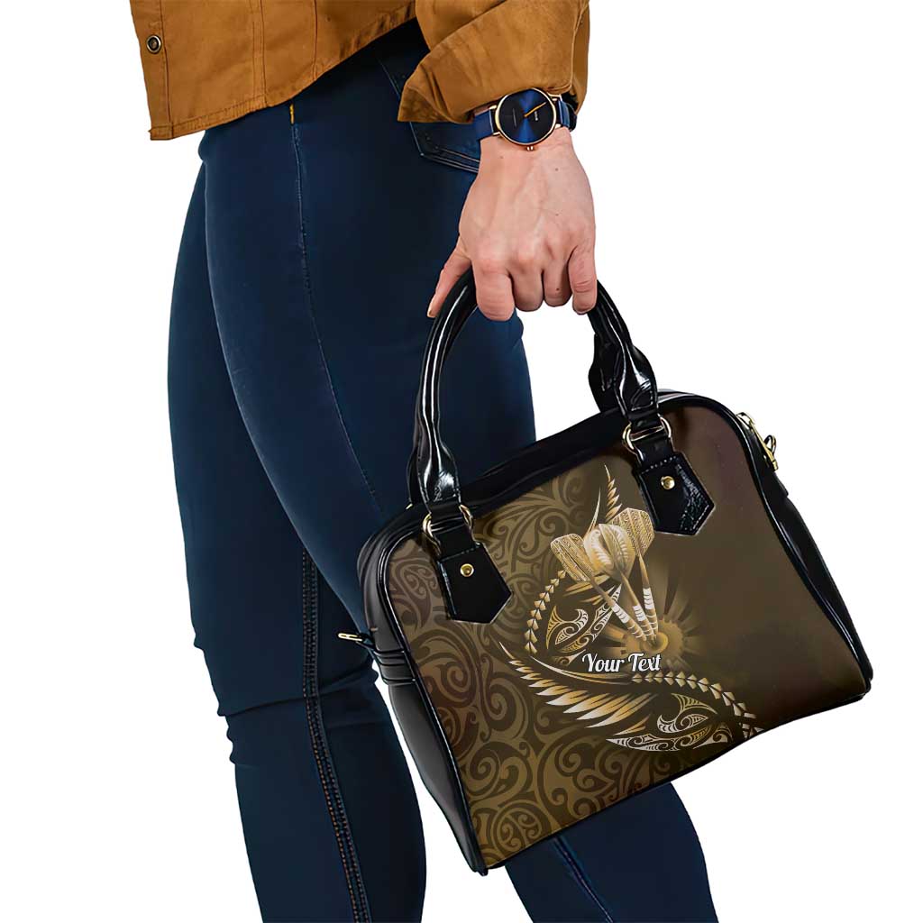 Personalised All Gold New Zealand Darts Shoulder Handbag Aoteroa Fern Maori Galaxy Style LT14 - Polynesian Pride