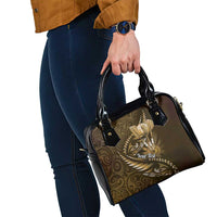 Personalised All Gold New Zealand Darts Shoulder Handbag Aoteroa Fern Maori Galaxy Style LT14 - Polynesian Pride