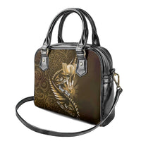Personalised All Gold New Zealand Darts Shoulder Handbag Aoteroa Fern Maori Galaxy Style LT14 - Polynesian Pride