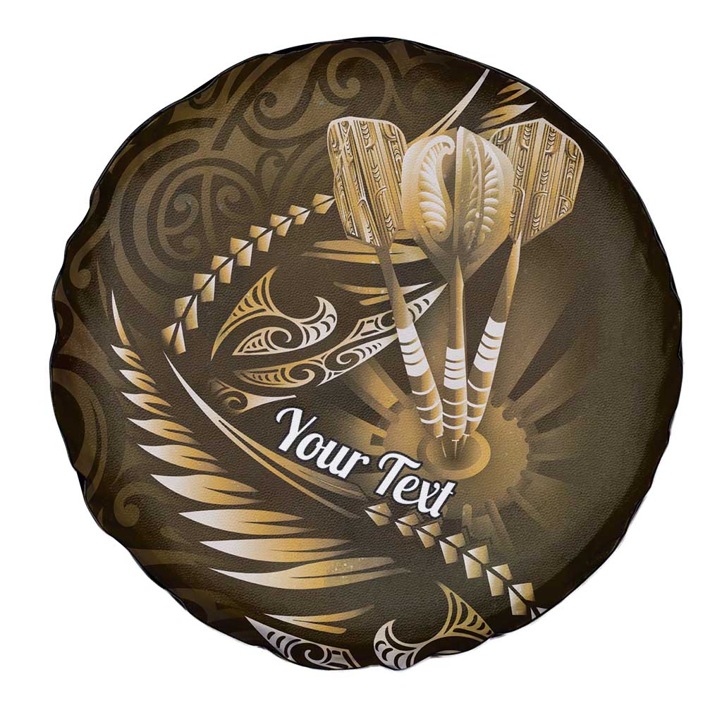 Personalised All Gold New Zealand Darts Spare Tire Cover Aoteroa Fern Maori Galaxy Style LT14 - Polynesian Pride