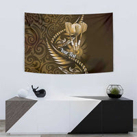 Personalised All Gold New Zealand Darts Tapestry Aoteroa Fern Maori Galaxy Style LT14 - Polynesian Pride